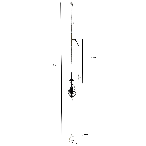 2 Pack Fishing Spring Feeder Baits Cage with 2 Hooks, Cage Hook Rigs Set with Sinker